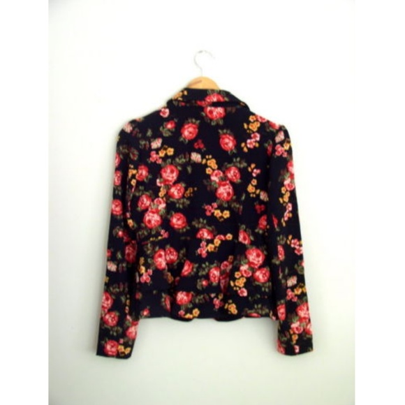 ModCloth Stargazing Splendor Blazer Black Floral M - Picture 5 of 7